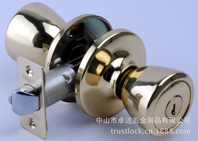 【供應高檔出口 柱式結構 全銅鎖芯 房門 球鎖】價格,廠家,圖片,其他鎖具,中山市卓達五金制品-